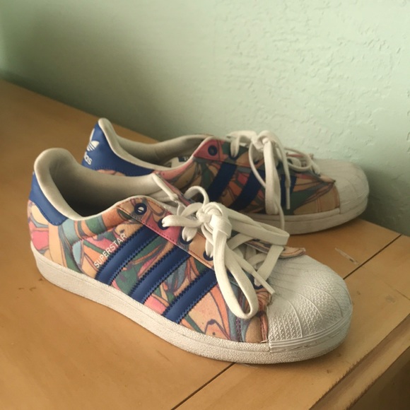 Adidas Superstar Sneakers colorful pattern - Picture 1 of 5